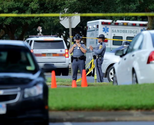 Emergency services at the scene of the deadly mass shooting in Virgina Beach. Photo: Getty Images 