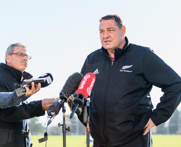 All Blacks coach Steve Hansen at a Foundation Day with the All Blacks today. Photo: Getty Images 