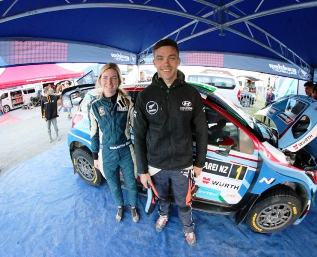 Hyundai rally driver Hayden Paddon will compete in Saturday's one-day South Canterbury Rally with Samantha Gray, a Timaru local, back in the co-driver's seat of the Hyundai i20 AP4. Photo: Mark Walton