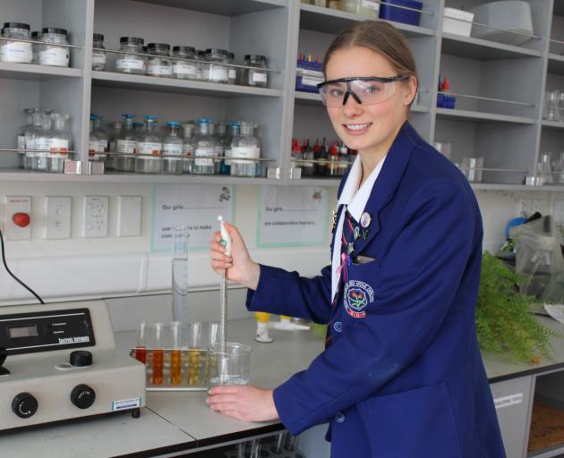 Southland Girls' High School year 13 pupil Ella Zwagerman (16) has been selected to attend the Future Experiences in Agriculture, Science and Technology programme at the University of Queensland, in Brisban,e at the end of the month. Photo: Abbey Palmer