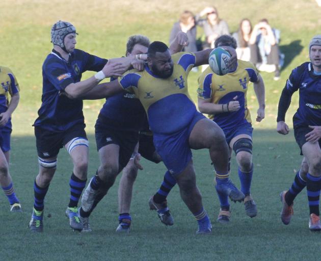 Valley prop Meli Kolinisau is on the run against the Excelsior defence in Oamaru on Saturday....