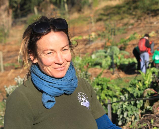 Waitaki Community Gardens site and volunteer co-ordinator Ra McRostie is now the only manager at the Chelmer St site. Photo: Hamish MacLean