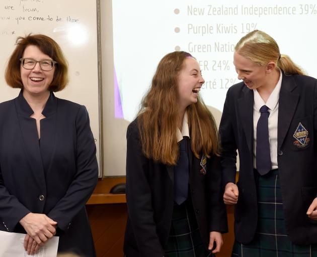 As New Zealand chief electoral officer Alicia Wright, of Wellington, announces the winners of a...