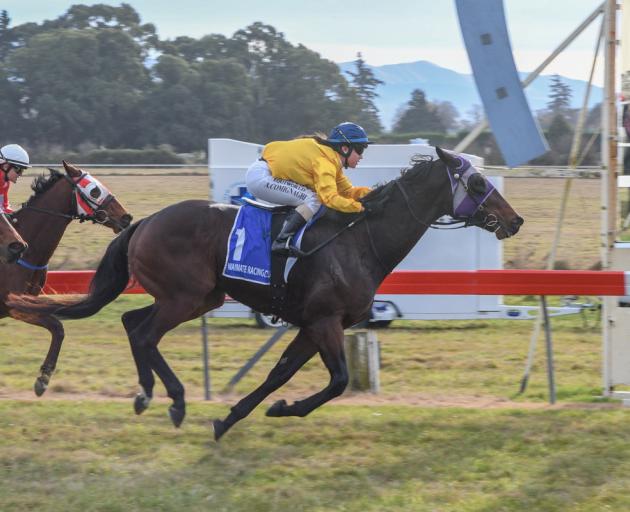 Pippi Rae races away to score at Waimate yesterday. Photo: Wild Range Photography