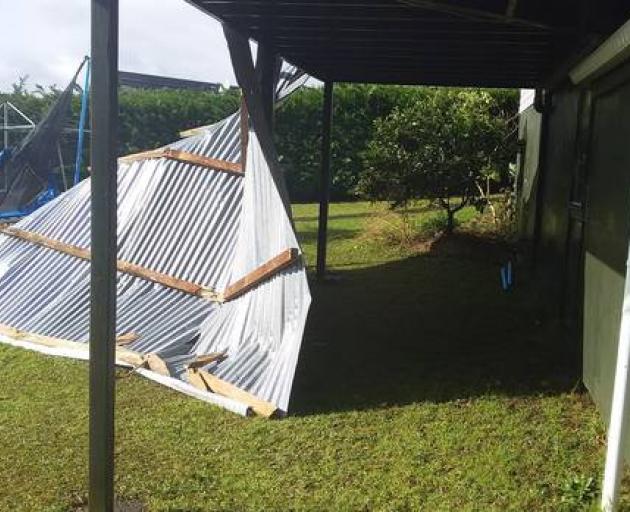 A Coopers Beach resident shared this photo on Facebook of damage caused by a localised tornado....