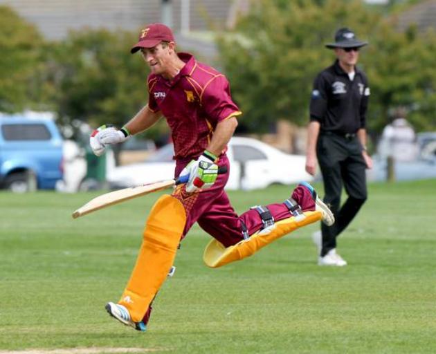 Jason Trembath, of Taradale Cricket Club, running between the wicket. Photo: NZME