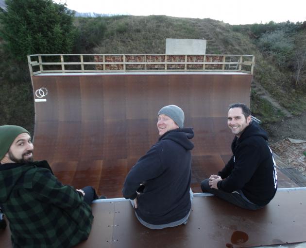 Skateboarders and film-makers (from left) Jo Murdie, Nick Fellows and Wayne Pretty are nervously...