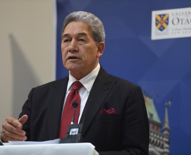 Foreign Affairs Minister Winston Peters addresses yesterday’s conference. PHOTO: GREGOR RICHARDSON
