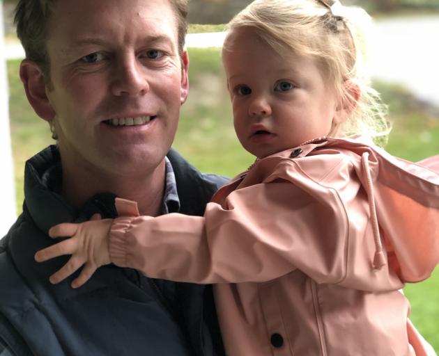 QLDC Arrowtown seat candidate Heath Copland and his daughter Beatrix. Photo: Supplied