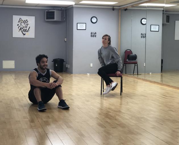 Kimo Houltham (Waru) and Simone Walker (Angie) rehearse for the latest tour of Nga Puke. Photo: Supplied