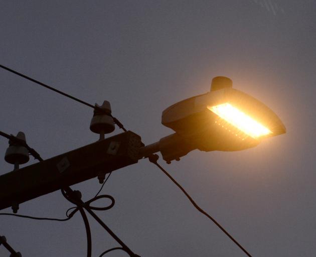 One of the new LED lights installed in Melbourne St, South Dunedin. Photo: Linda Robertson