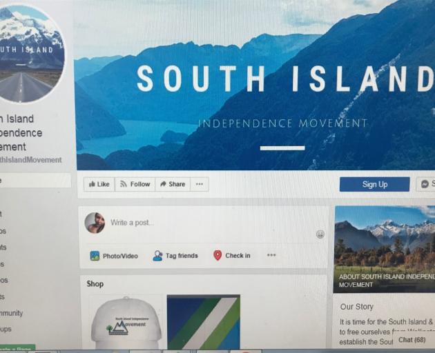 The South Island Independence Movement has close to 11,000 followers on Facebook. PHOTO: DAISY...