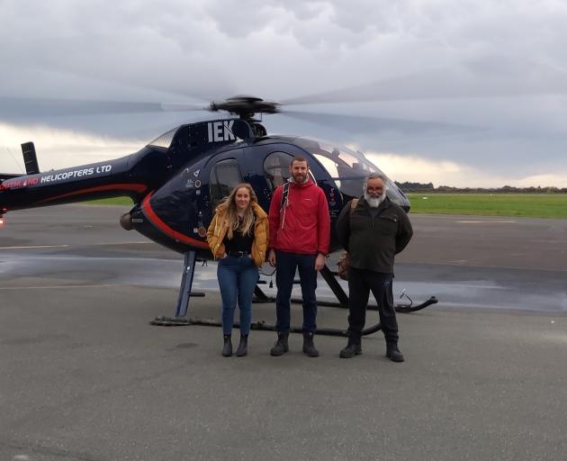 Preparing for takeoff is (from left) sustainability officer Kate Dunlevey, compliance technical officer Ciaran Thayer and compliance officer Rob Bird. Photo: Environment Southland