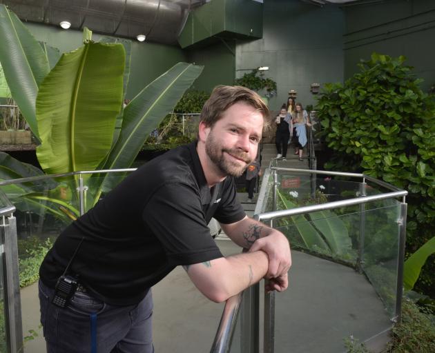 Otago Museum living environments officer Dr Anthony Stumbo at the museum's Tuhura Tropical Forest...