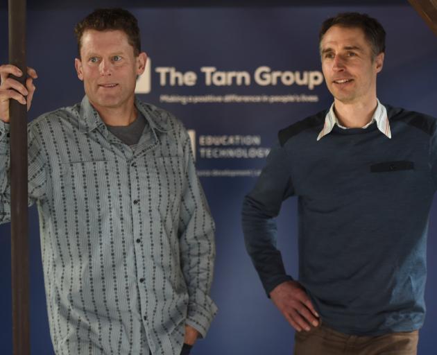 Steve Stanley (left) and James Nation, from The Tarn Group, are excited about the launch of a video software product aimed at the tertiary health sector. Photo: Gregor Richardson