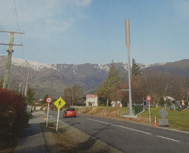 What the proposed Spark tower for Hawea would look like if consent is granted. Photo: Supplied
