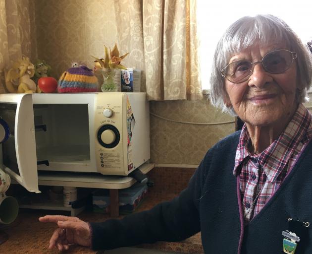 Women's Institute veteran Doris Wakelin, of Ashburton, mastered using her microwave at the age of 100. Photo: Toni Williams