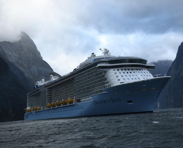 A cruise ship in Milford Sound. Photo: Stephen Jaquiery