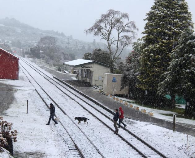 The snowy side of the tracks in Moana. PHOTOS: GREYMOUTH STAR

