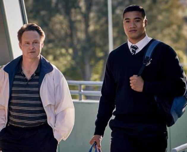 Kelson Henderson as Phil Kingsley-Jones Mosese Vea'ila as Jonah Lomu in Jonah. Photo: Supplied