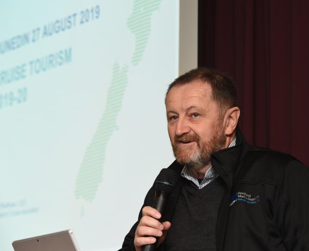 New Zealand Cruise Association chief executive Kevin O'Sullivan presents tourism trends. Photo: Gregor Richardson