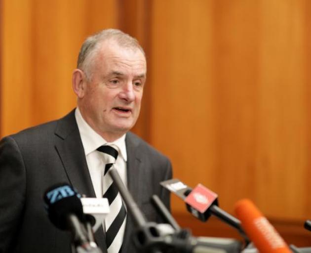 Speaker Trevor Mallard at the release of the report into bullying at Parliament. Photo: RNZ