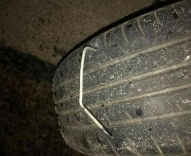 A nail embedded in an Oamaru resident’s car tyre after it used the accessway at the rear of the...