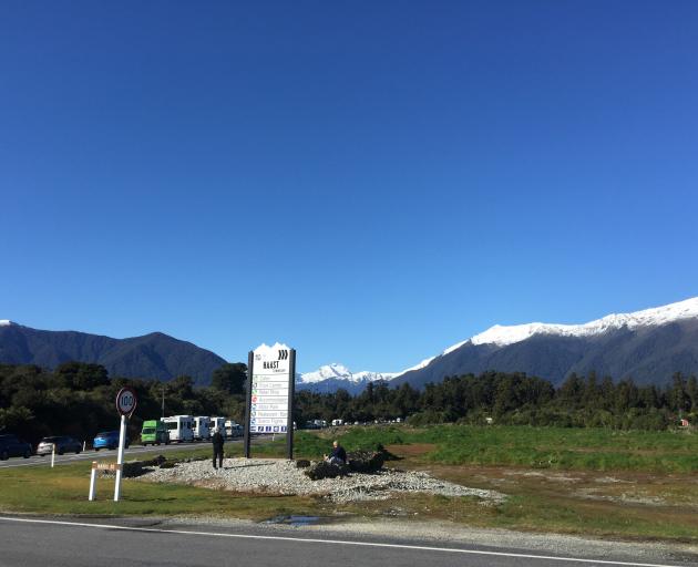 Traffic lined up on SH6 yesterday moments before the road reopened following the rockfall on Monday. Photo: Kerrie Waterworth