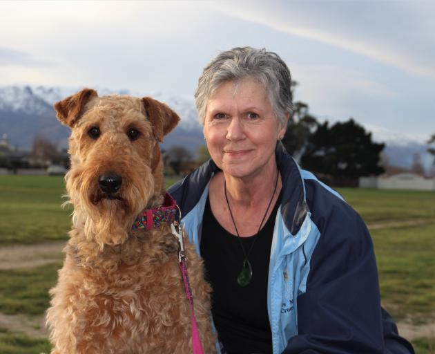 Cromwell Dog Park committee secretary Raewyn Chatfield with Grace.PHOTO: SUPPLIED 