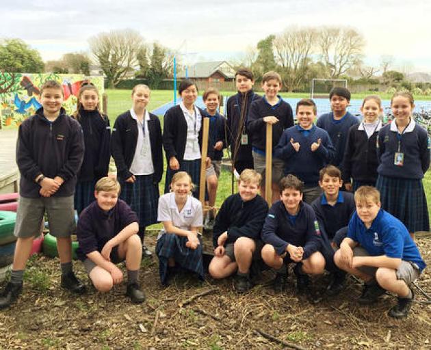 Breens Intermediate pupils love getting out and about in the school garden.