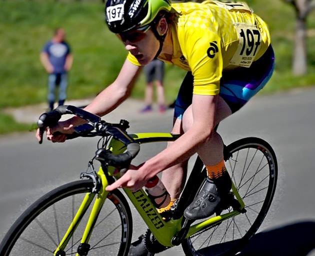 Rolleston College's Nick Rush wearing the yellow jersey during the Southern Tour in Blenheim.