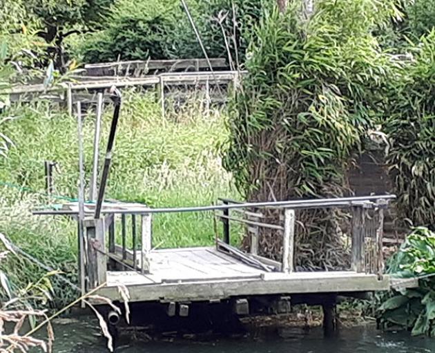 An illegal whitebait structure in Christchurch’s Avon River/Ōtākaro. Photo: Supplied