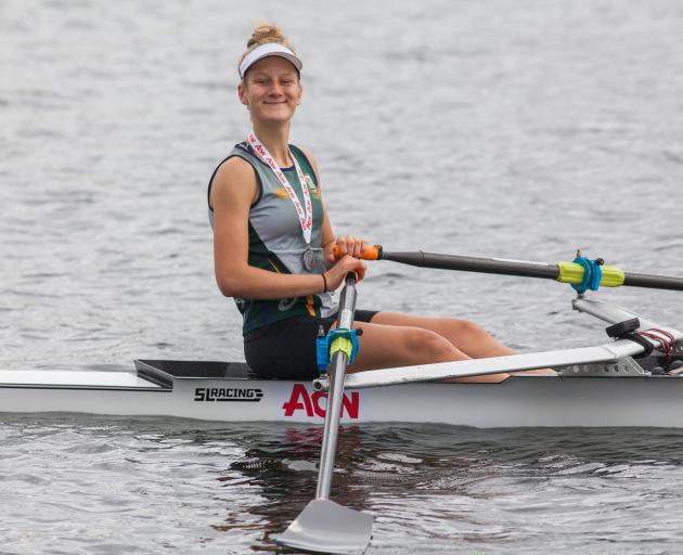 Bayfield High School's Eva Hofmans won Otago's sole single sculls medal in the girls under-18...