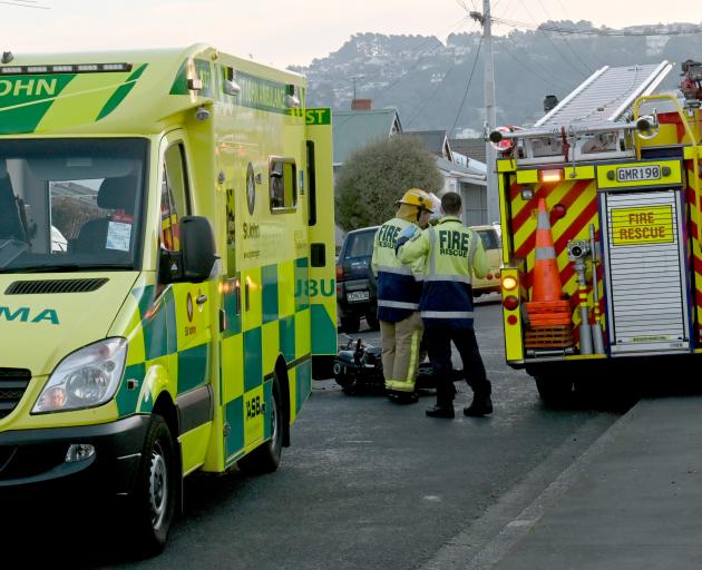 A motorcyclist was hurt after a crash on Fawcett St this evening. Photo: Linda Robertson
