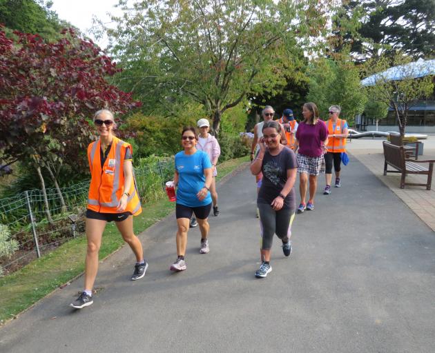 Green Prescription co-ordinator Katri Vaiknemets leads a walk during its summer walks series....