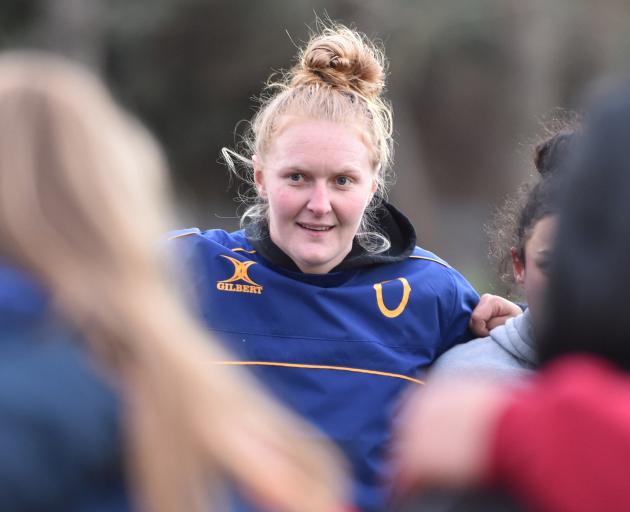 Otago Spirit forward Greer Muir prepares to take a pass during a training session at Logan Park...