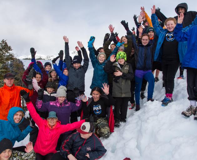 Students from Loburn School and Westport North School reached the snow line of Mt Haast as part of the William Pike Challenge Award. Photo: Supplied 