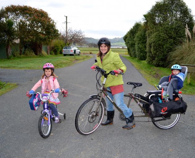 Electric cargo-bike rider Jenn Shulzitski, of Waitati, Otago. Photo: Supplied 