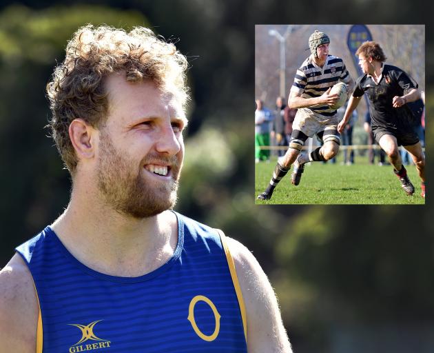 Otago lock Josh Dickson will play his 50th game for Otago tonight. Inset: Dickson playing for...