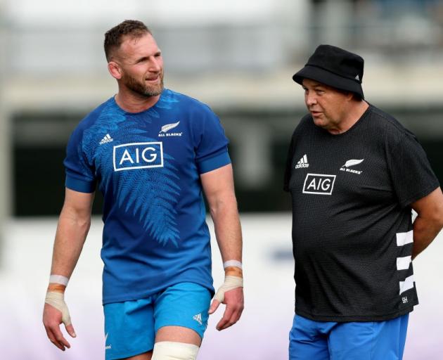 Kieran Read (left) and Steve Hansen at All Blacks training this week. Photo: Getty Images