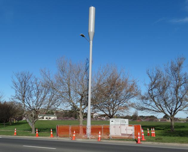 One of two new cell sites installed in Oamaru recently, at Awamoa Park and in north Oamaru. Photo: Daniel Birchfield