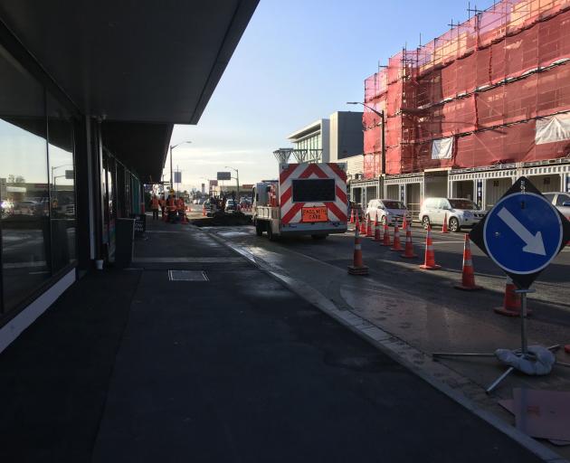 Traffic management is in place on High St, Rangiora. Photo: WDC Facebook