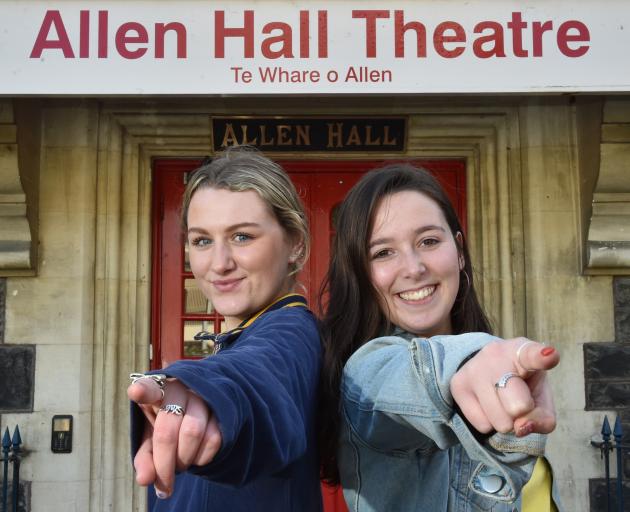 University of Otago theatre studies students Haley Vuleta (left, 19), of Wanaka, and Nicole...