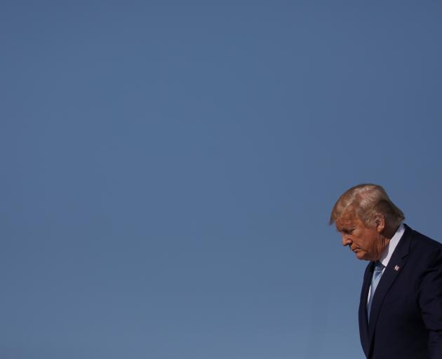 US President Donald Trump arriving in Pittsburgh earlier this week. Photo: Reuters 