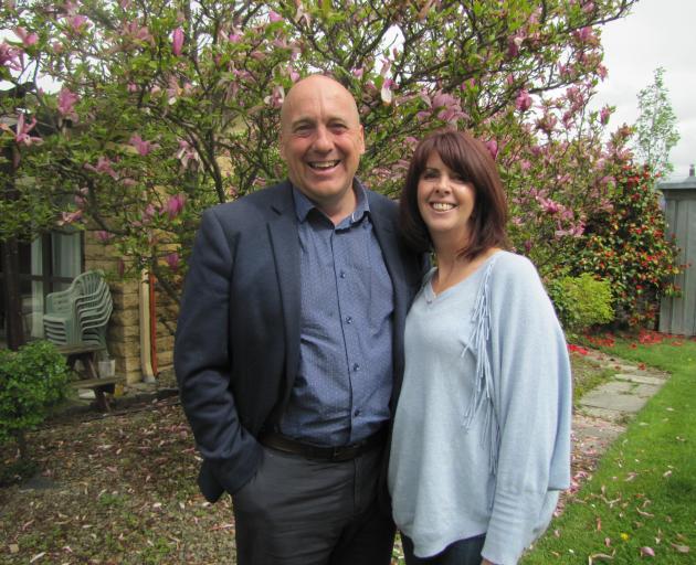 Returning Central Otago Mayor and Mayoress Tim and Linda Cadogan celebrate Mr Cadogan's re...