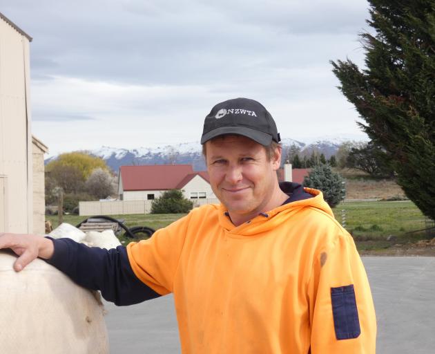 Omakau wool buyer Hayden Hickey, of WS Hickey & Son Ltd. PHOTOS: ADAM BURNS