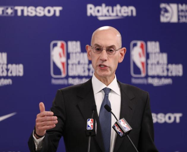 NBA commissioner Adam Silver speaks at a press conference in China yesterday. Photo: Getty Images
