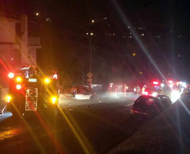 Emergency services attend the scene of a serious crash on Corstorphine Rd this evening. Photo:...