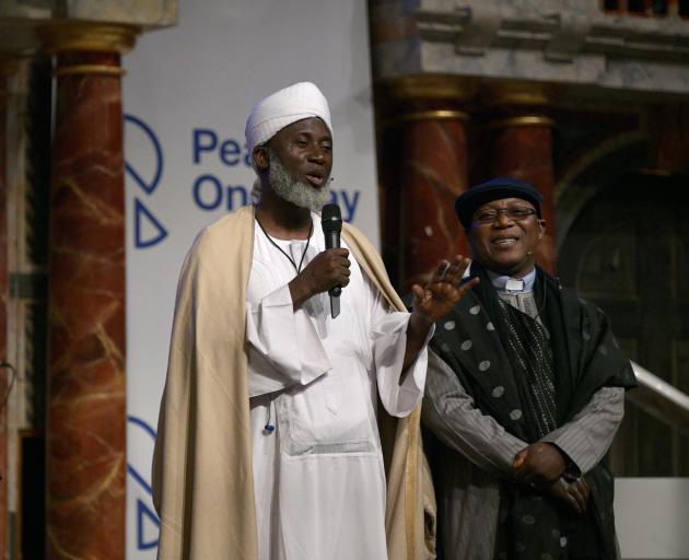 Imam Dr Muhammad Ashafa (left) and Pastor Dr James Wuye at a Peace One Day event at the Globe in...