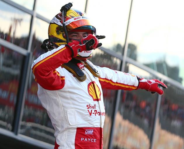 Scott McLaughlin celebrates his dramatic Bathurst victory. Photo: Getty Images 